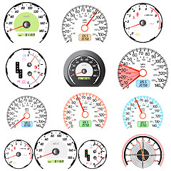 Image showing Set of car speedometers for racing design. 