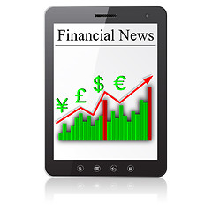 Image showing Financial News on Tablet PC. Isolated on white. Vector  illustra