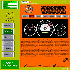 Image showing template web site about automotive topics.