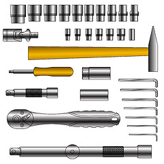 Image showing vector set of different tools 