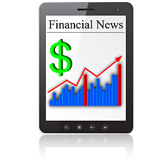 Image showing Financial News on Tablet PC. Isolated on white. Vector  illustra