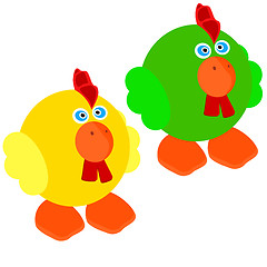 Image showing Two cute little rooster