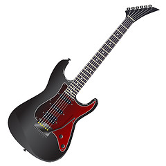 Image showing Black electric guitar 