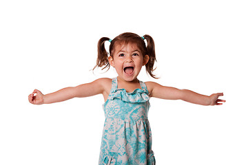 Image showing Ecstatic happy little toddler girl