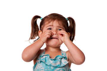 Image showing Sad crying Little toddler girl