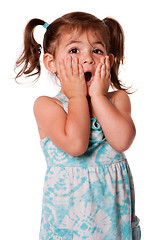 Image showing Surprised toddler girl