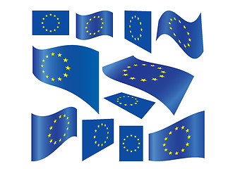 Image showing European Union flags