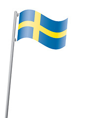 Image showing Swedish flag on flagpole