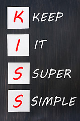 Image showing KISS acronym on a blackboard 