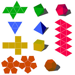 Image showing colorfull 3d vector geometric shapes