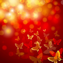 Image showing Abstract colourful background with butterflies. 