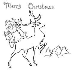 Image showing santa claus rides on deer