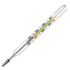 Image showing Medical glass mercury thermometer 