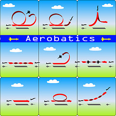 Image showing Aerobatics airplane on blue sky background
