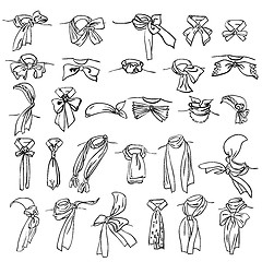 Image showing set of different neckerchiefs 