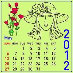 Image showing 2012 year calendar beautiful girls