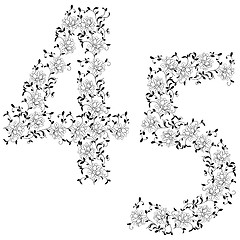 Image showing Hand drawing ornamental alphabet. Letter 45