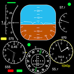 Image showing Control panel in a plane cockpit