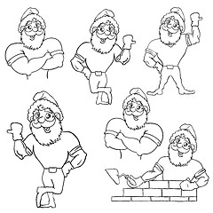 Image showing A set of pictures muscular Santa Claus 