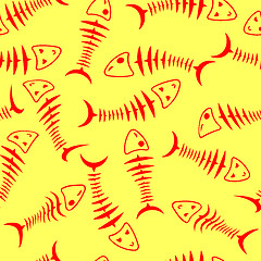 Image showing Seamless wallpaper skeleton fish 