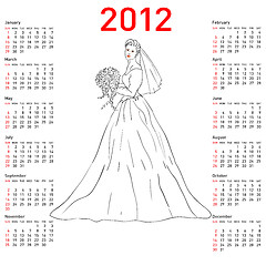 Image showing Stylish calendar Bride  for 2012. 