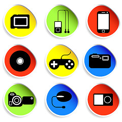 Image showing Icon set of electronic gadgets