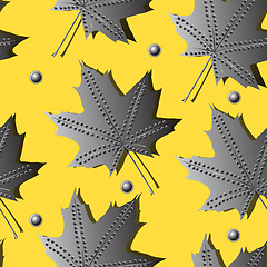 Image showing A seamless pattern with leaf,autumn leaf background