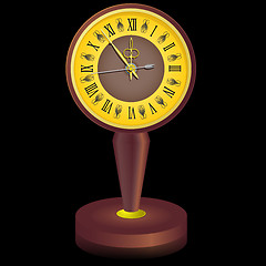 Image showing The vintage  clock shortly before midnight. 