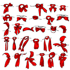 Image showing set of different neckerchiefs 