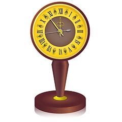 Image showing The vintage  clock shortly before midnight. 