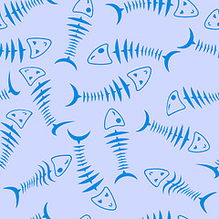 Image showing Seamless wallpaper skeleton fish 