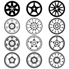 Image showing automotive wheel with alloy wheels 