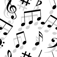 Image showing Music notes. Seamless wallpaper.