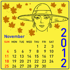 Image showing 2012 year calendar beautiful girls 