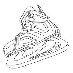 Image showing Men's hockey skates drawn by hand