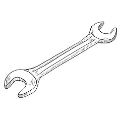 Image showing Vector hand wrench tool or spanner