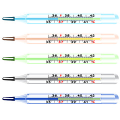 Image showing Medical glass mercury thermometer 