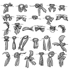 Image showing set of different neckerchiefs 