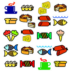 Image showing Vector set of food.