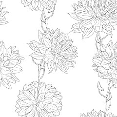Image showing Hand drawn floral wallpaper with set of different flowers.