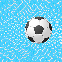 Image showing Soccer ball in goal. Vector.