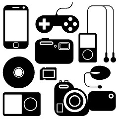 Image showing Icon set of electronic gadgets