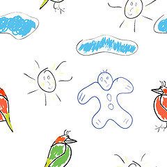 Image showing seamless wallpaper children's drawings 