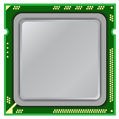 Image showing Modern computer processor on a white background.