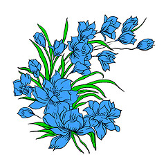 Image showing Flower bouquet, painted by hand. 