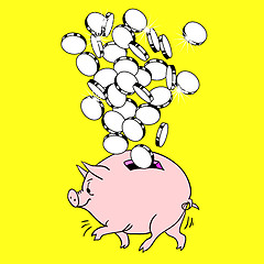 Image showing piggy bank and money