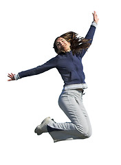 Image showing Woman jumping