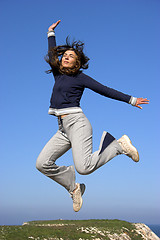 Image showing Woman jumping