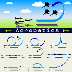 Image showing Aerobatics airplane on blue sky background