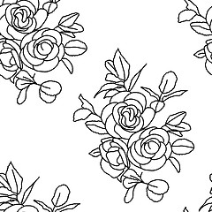 Image showing Seamless  background with roses. 